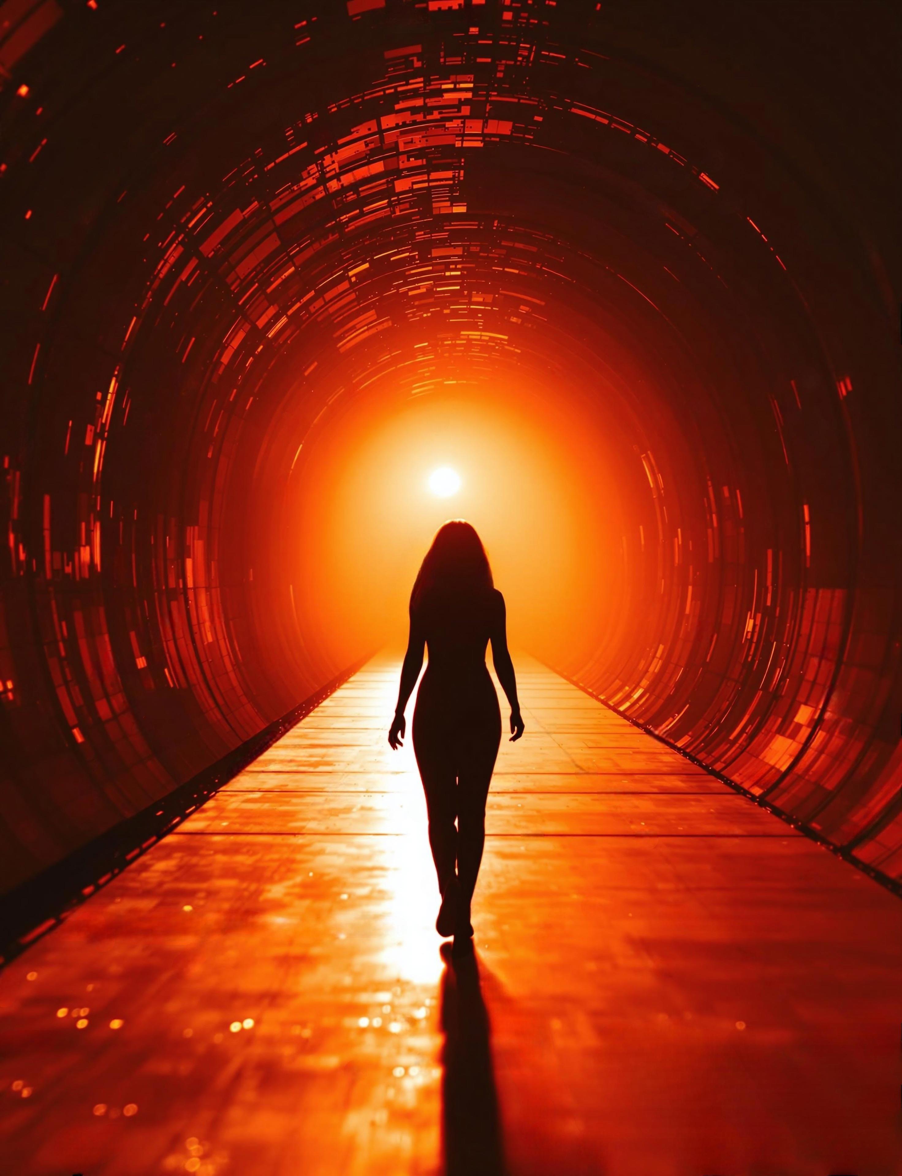 Tanya Master Walking Through Orange Maze Tunnel Part 2.jpg